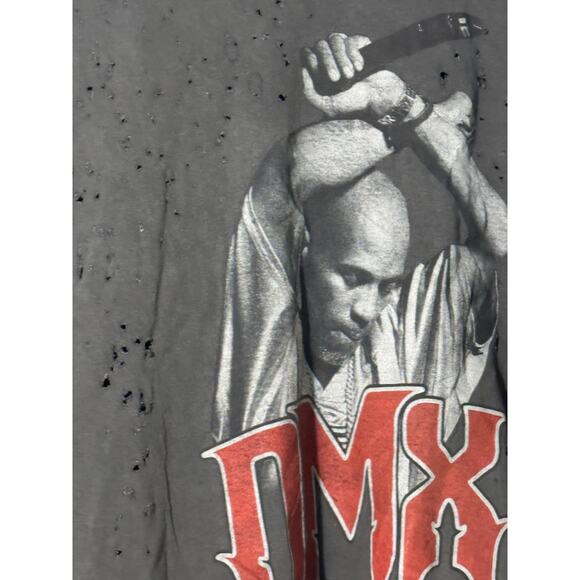 DMX / Distressed Raw Edges and Holes Washed Graphic T-Shirt Black  2X - Picture 2 of 6